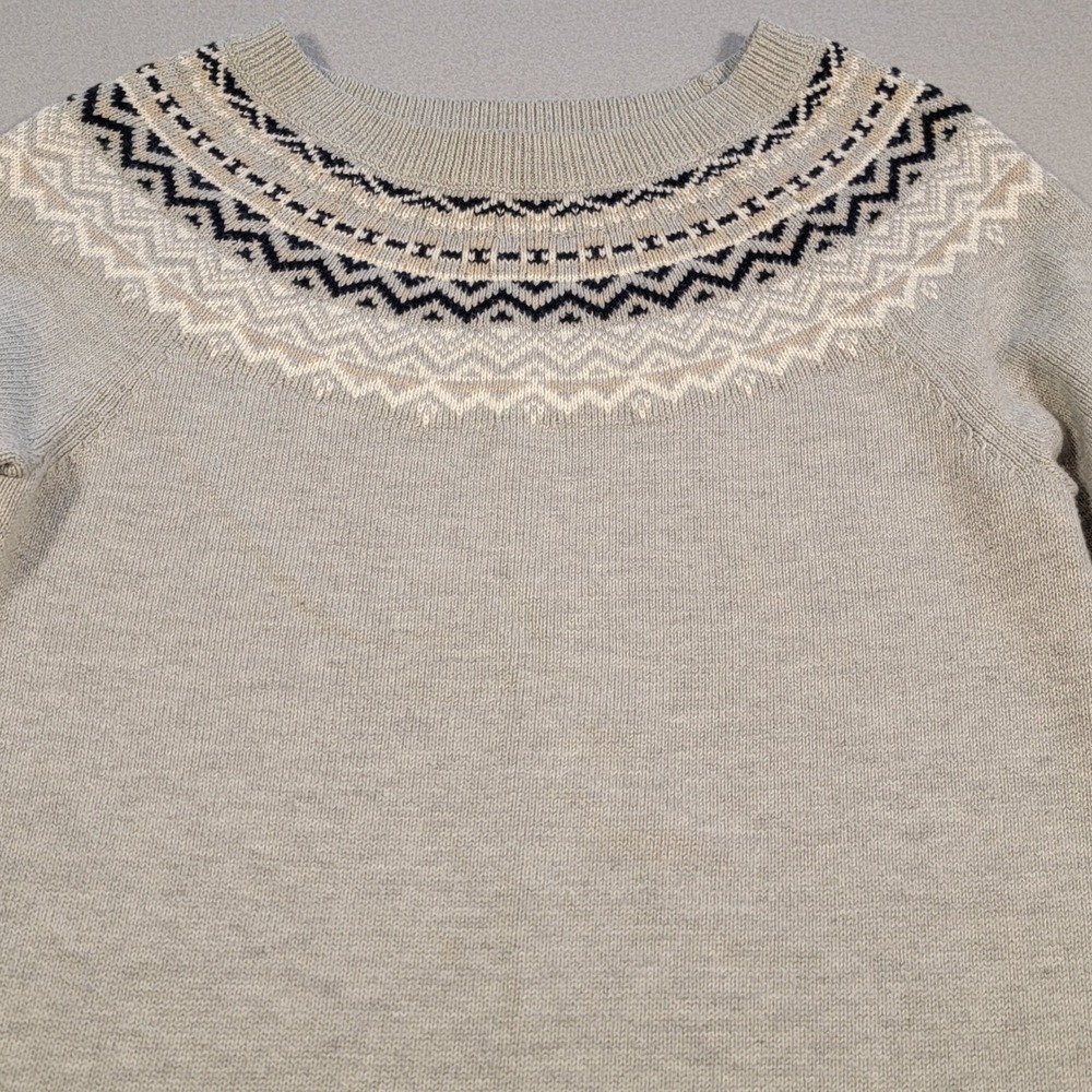 Banana Republic Fair Isle Sweater  Womens Size XS Gray Nordic Knit Long‎ Sleeve